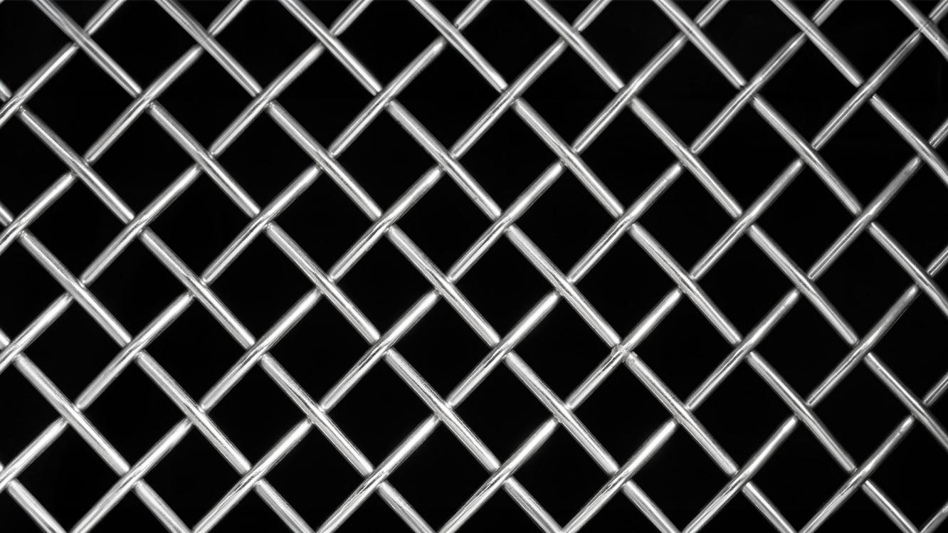 Close up view of chrome matrix grille featured in Mulliner coach built.